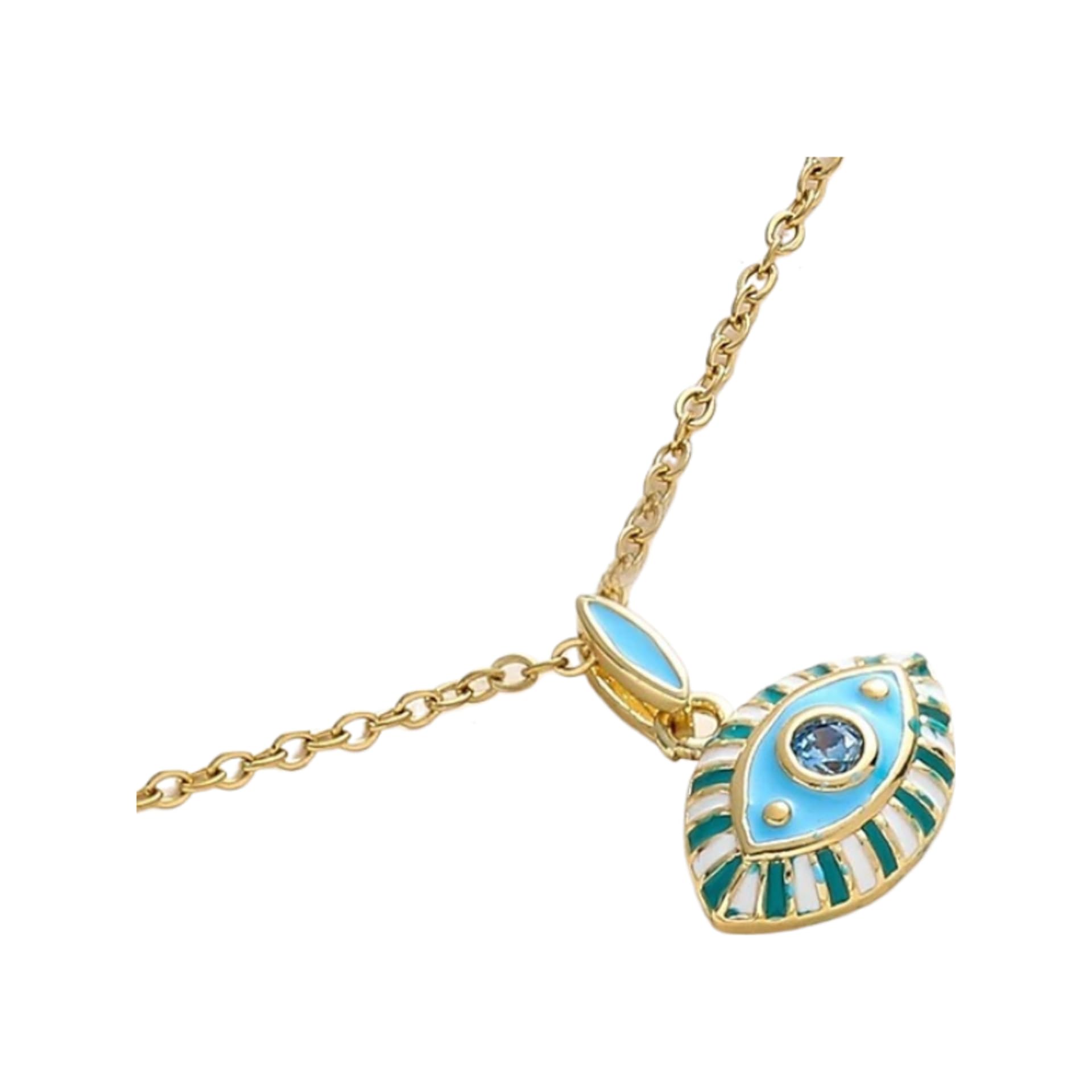 Collar de mal de ojo para mujeres y hombres, gargantilla con colgante en forma turca, oro, hombres