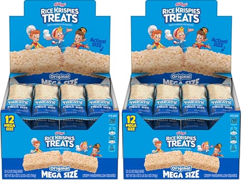 Image of Rice Krispies Treats Marshmallow Snack Bar, Kids Snacks, School Lunch, Original, 2.2oz Bar (12 Bars) (Pack of 2)