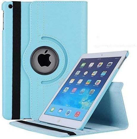 Caseous Synthetic Leather Rotate Flip Cover Case for Apple iPad Mini 1 2 3 (7.9inch) (Sky Blue)
