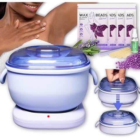 Foldable Silicone Wax Warmer for Women's Hair Removal - Brazilian Hard Wax Kit for Sensitive Skin, Facial & Body Cover