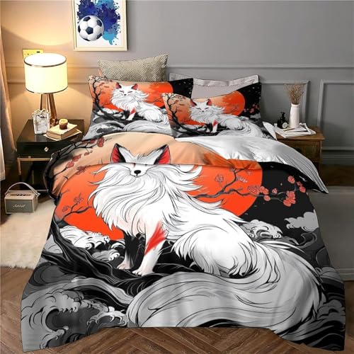 Housse de couette dragon anti-allergie fermeture éclair lit