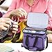 Teamoy Knitting Bag With Divider and Cover, Portable Yarn Storage Organizer for Crochet Accessories and Knitting Needles,Ideal for Knitting Enthusiasts, Purple