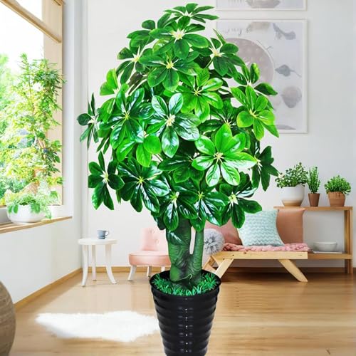 LHXLSH Plantas Artificiales Planta Artificial En Maceta, Ficus Artificial con Troncos Naturales, para Oficina, Hogar, Decoración Interior Y Exterior(150cm/60in)