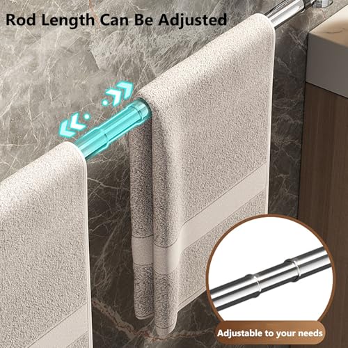 Barre porte-serviettes réglable à ventouse pour optimiser le rangement du bain
