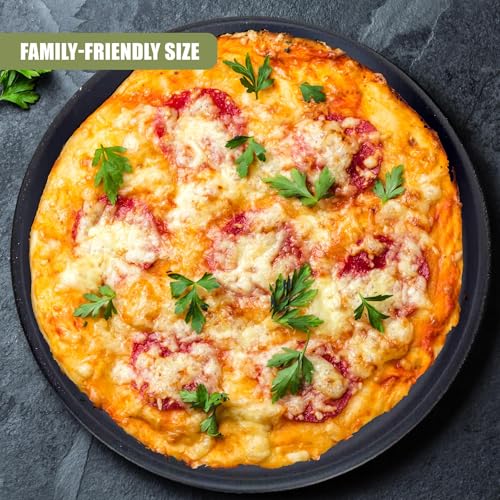 GEEZY Large Non-Stick Pizza Baking Tray 32cm (12.5") - Set of 2, Round Carbon Steel with Perforated Holes, Safe for Dishwasher, Fridge & Freezer - Image 3