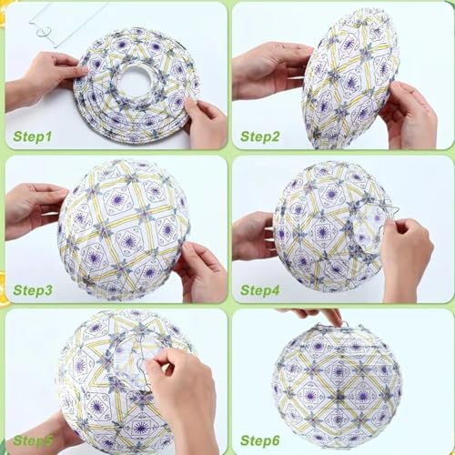 Lanternes en papier motif citron et azulejos pour soirée d'été