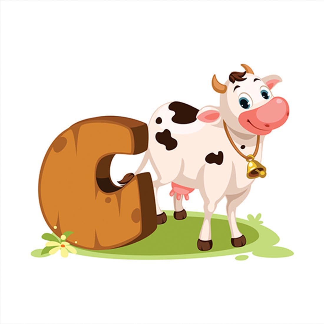 Artway Alphabets A to Z Big Size Wall Stickers - C with Cute Animals for Baby Room Décor 60 cm x 60 CM Multicolor (Multicolor_3)