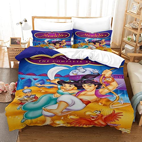 Aladdin's Lamp Juego De Ropa De Cama De 3 Piezas,Aladdin Aladdin 3D Impresión,Microfibra Juego De...