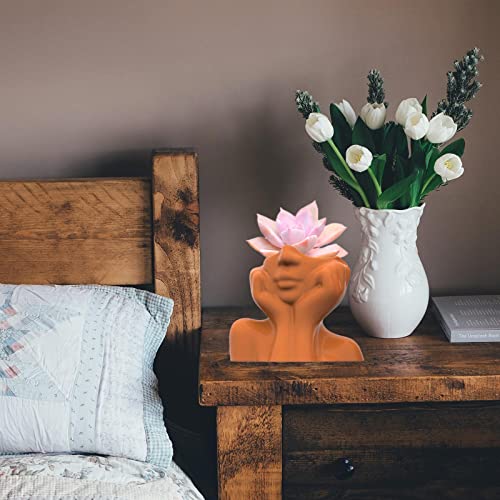 Fogun Cheek Support Faces Silicone Pot Mold Succulent Flowerpot Clay Cement Plaster Molds Diy Home Garden Flower Pots Mould #TOP6