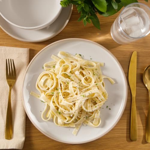 Image of Gibson Home Plates and Bowls Set, 12 Piece Dinnerware Set for 4, White