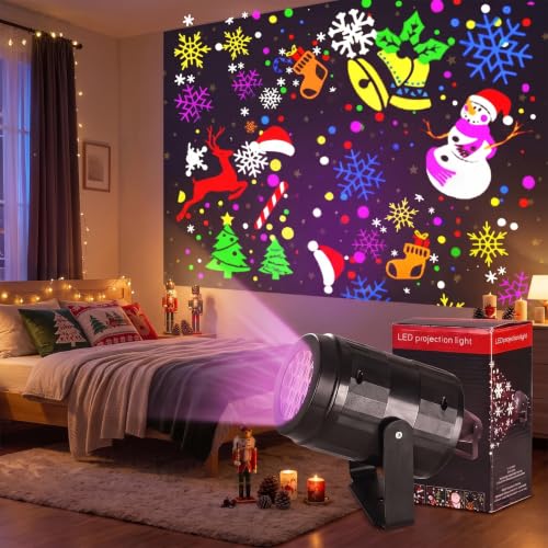 Christmas Indoor Projector Lights LED Holiday Projector with USB Power | 270° Rotation|Dynamic...
