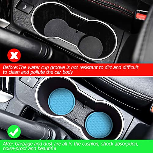 Car Cup Holder Coaster, 4 Pack Non-Slip Insert Coasters, Universal Durable Auto Cup Mat, 2.75 Inch Flexible Silicone Pad for Car Interior, Vehicle Accessories for Men and Women - Thumbnail 5