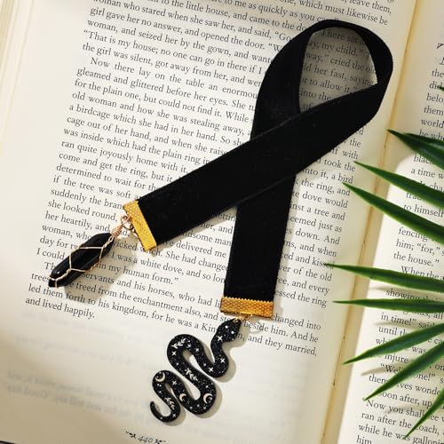 Pyotivol Vintage Wicked Bookmark,Snake Pendant Witchy Ribbon Bookmarks for Reading Women, Men, Book Lovers, Girls, Teens, Teachers and Students, Handmade Witch Book Mark