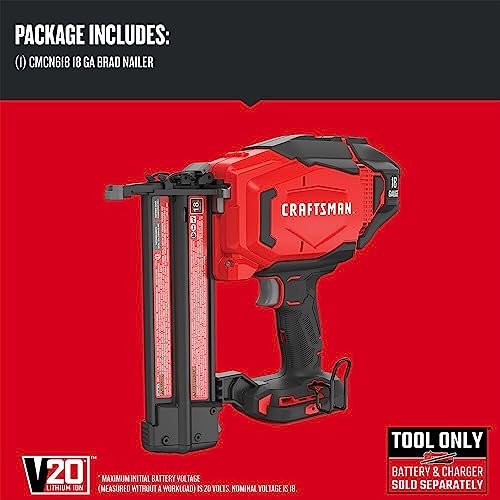 CRAFTSMAN V20 Brad Nailer, 18GA, Cordless, Bare Tool Only (CMCN618B) by CRAFTSMAN - Image 3