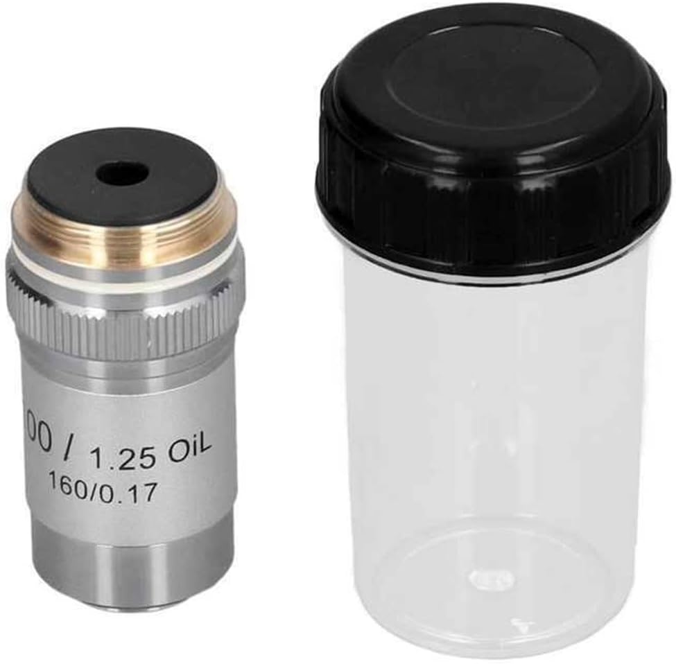 Microscope Kit Microscope Auxiliary Lens Achromatic Microscope Objective Silver Microscope Objective Len with 20.2mm Standard Interface Microscope Lens Adapters (Color : 60X)