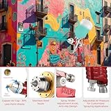 HVLP Air Gravity Spray Gun Set, 2Pcs Sprayer Paint Gun with 0.8mm 150ml&1.4mm 600ml Automotive Paint Gun with Locking Air Pressure Regulator Gauge Air Spray Gun for Furniture, Car, Fence,Model Making - Image 7