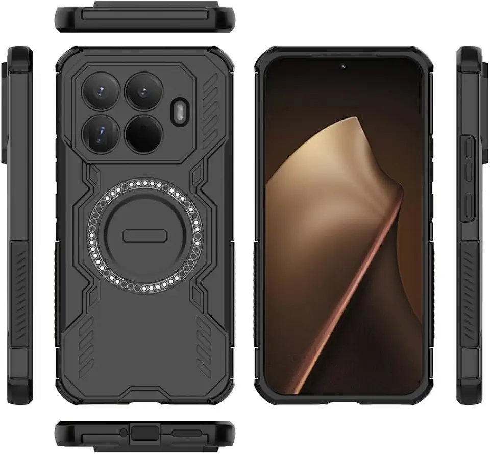 Capa compatível com Xiaomi 15T Pro, compatível com Xiaomi 15T Pro 5G 2506BPN68G Dissipação Cool Antiqueda capas de celular pretas