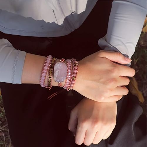 Ygline Chakra Handmade Leather Wrap Bracelet Imperial Jasper Wrap Adjustable Bead Bracelet #TOP5