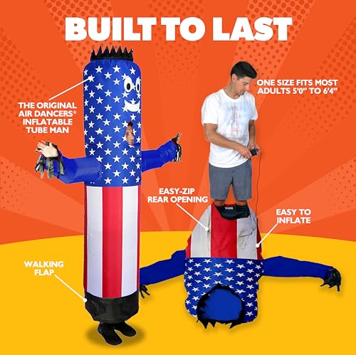 Image of LookOurWay Inflatable Tube Man Costume - Wacky Wavy Arm Guy Funny Inflatable Halloween Costume