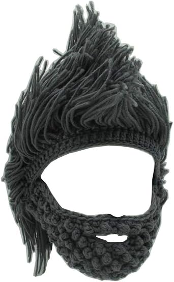 Wig Beard Hats Handmade Knit Warm Winter Caps Ski Funny Mask Beanie for Men Women YEKEYI