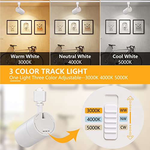 Vanoopee 3-Color In 1 20W H Track Lighting Heads Dimmable Flicker Free Bright Led Track Lighting Fixtures For Accent Retail Kitchen Artwork, Linear Track Light H Type - Cri90+ 36° White - 3 Pack #TOP1