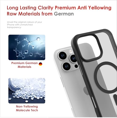 Image of for iPhone Case 16 Pro, [Anti-Yellowing Technology] [Military Grade Drop Protection] Shockproof Slim Hybrid Phone Case for iPhone 16 Pro - Carbon Black