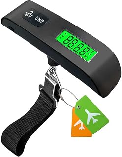 Luggage Scale, Portable Luggage Weight Scale with 2 Luggage Tags, LCD Weight Display and 4 Unit Switching Functions, 110lb Luggage Scale Travel Digital for Luggage, Travel,Backpacks, Handbags(Black)