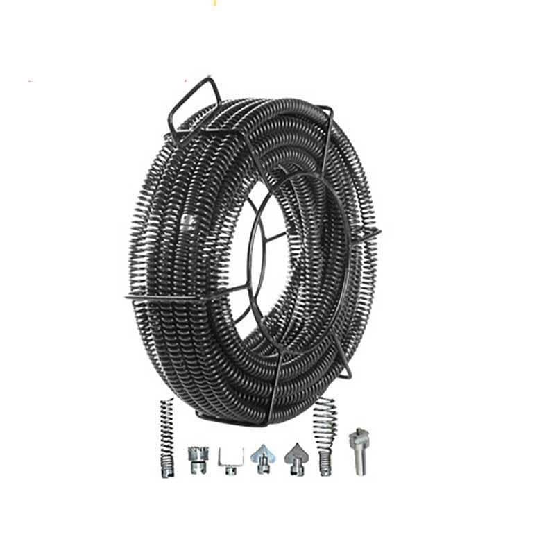 9/15/20 m Lunghezza Lungo 16 mm Diametro esterno Fogna Dispositivo di dragaggio elettrico Molla di estensione Strumento per la pulizia dei tubi Pulitore con connettore-9 m Lunghezza-16 mm