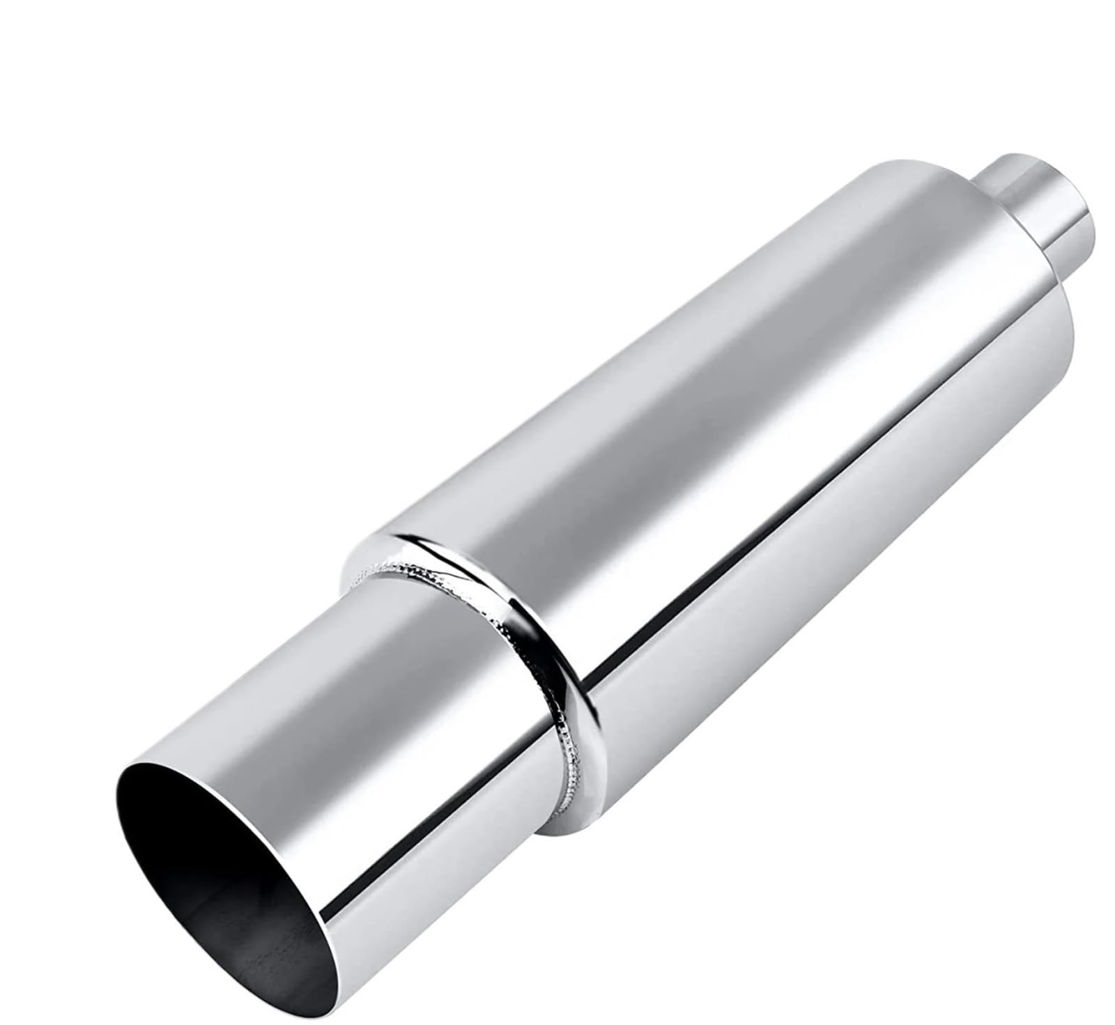 Auto Tłumik wydechowy Uniwersalny wlot 2,5 cala wylot 4 cale tłumik ze stali nierdzewnej rura wydechowa układ wydechowy motocykla auto Tłumika wydechowego(Sterling silver)