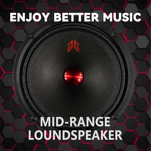 Image of MX65P1 Loudspeaker 6.5 Inch Midrange 200 Watts 4 Ohms Red Dust Cap, Premium Quality Audio Door Speakers for Car or Truck Stereo Sound System, Black (2 Speakers)