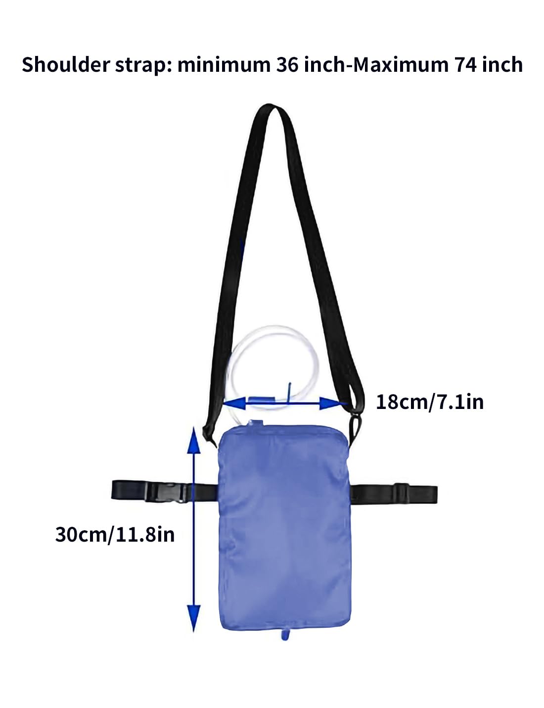 Urine Drainage Bag Holder with Interior Securing Clasp, Suitable for Soulder Carry Walker and Wheelchair, Discreet for Urostomy Foley Catheter Users Dark Blue