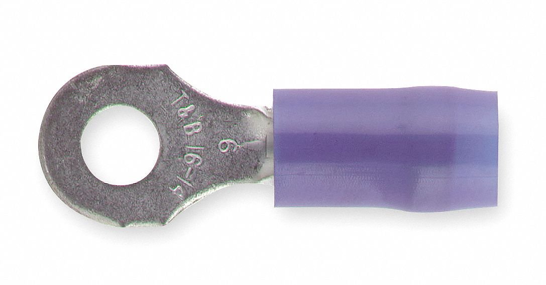 STA-KON Ring Terminal, Blue Nylon, Overlapped Seam, 18 to 14 AWG, 100 PK - pkg. of 100