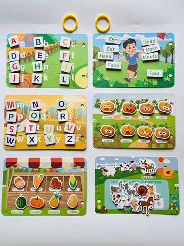 Image of Alphabet Book Busy Book Binder for Childrens Kindergarten Toddlers and preschoolar Kids Learning Activity Interactive Learning 2-5 Years Old