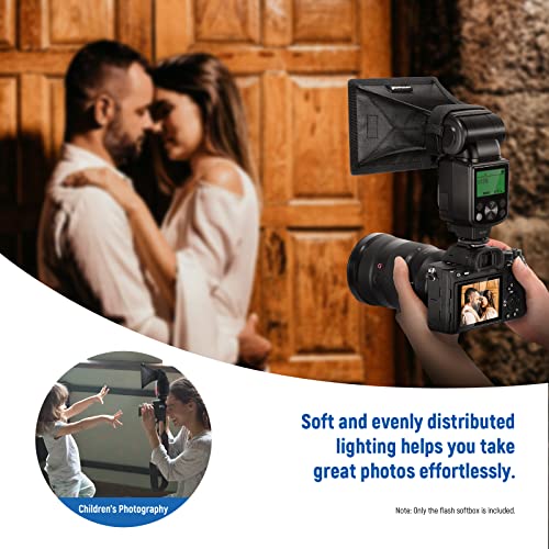 Image of NEEWER Flash Diffuser Light Softbox 5 inch x 4 inch, Universal, Collapsible with Storage Pouch Compatible with Canon Nikon Sony Godox Yongnuo NEEWER speedlight