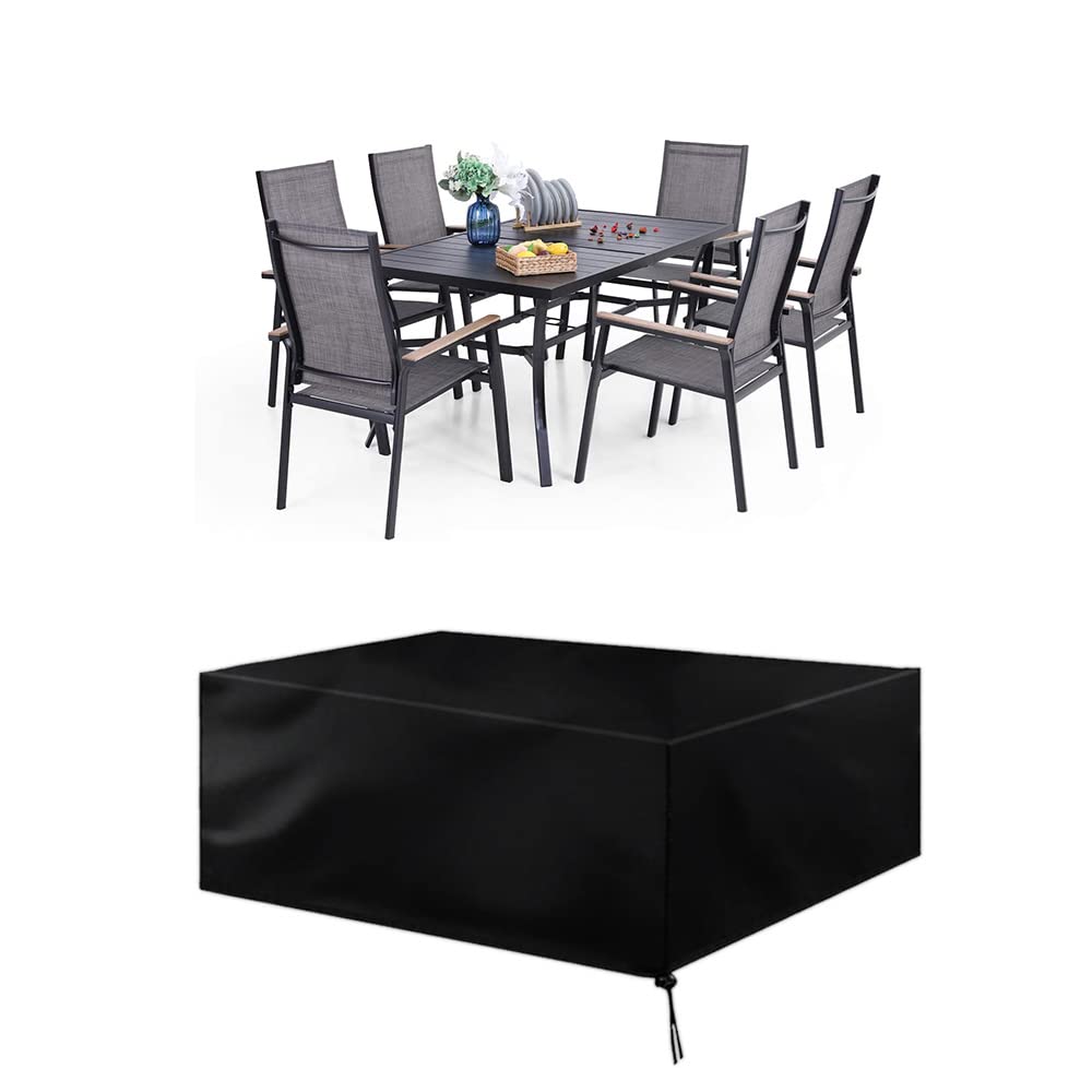 YATAI Rectangular Chair Table Cover, Dust Proof Outdoor Furniture Cover, Anti UV Patio Furniture Cover, Heavy Duty Oxford Fabric Balcony Furniture Cover, Waterproof Garden Furniture Cover, All Weather