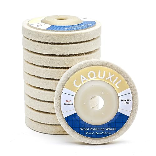 CAQUXIL Disco de Roda de Polimento de Lã 95Mm, Disco de Feltro de Lã para Moedor de Ângulo, Almofada