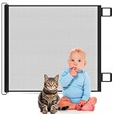 Treppenschutzgitter Ausziehbar Ohne Bohren, 150cm X 78cm Höhe Türgitter absperrgitter ausziehbar für Baby Katze Hund Ausziehbares Sicherheitsgitter für Treppe Tür Korridor Indoor Outdoor Schwarz