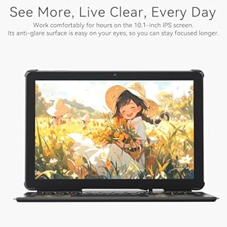Moxalc 10.1" Touchscreen 2 in 1 Tablet Laptop, 12GB RAM 256GB SSD M3 8100Y(up to 3.40 GHz), WiFi 5 BT 5.0 Type-C USB 3.0, Win 11 Office Suite Computer with Keyboard & Pen Set for Home Student Business