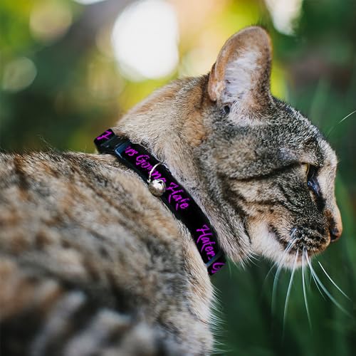 Collar para gato Breakaway Buckle-Down con diseño Haters 3