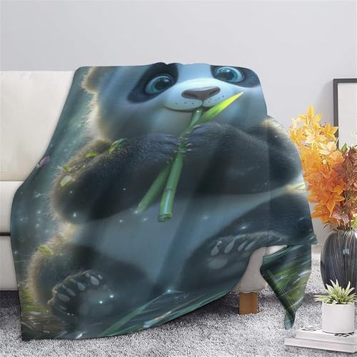 Couverture lit microfibre chaude panda 200x230 cm plaid canapé - 7