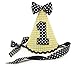 1st Birthday Party Hat #1 Yellow Gingham Black Dot Fabric Ribbon Tie Bumble Bee