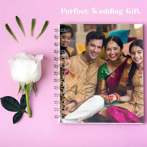 Image of Notebook Diary with Your Photo (Customized) - A5 Multicolour Notebook for Wedding, Birthday, Family Memories, Anniversary, ideal Gift for all occasion and ceremony