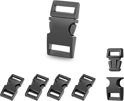 Miniatura 7 de CooBigo Paquete de 5 hebillas de metal de liberación lateral de 1 pulgada para collar de perro, hebillas de clip para arneses, correa de cuero,