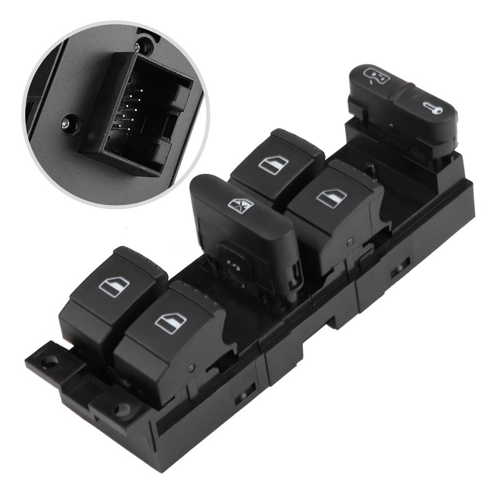 EBTOOLS Interruptor de la Ventana de Energía Eléctrica del Coche, Plástico, 1J4 959 857D (Negro)