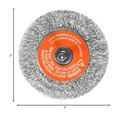Image of BLACK+DECKER Wire Wheel, 1 /4-Inch Crimped, Coarse Shank, 3-Inch (70-603)