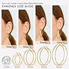 4 Pairs Stainless Steel Hoop 30/40/50/60 mm 14K Gold Plated Earrings for Women Hoops Hypoallergenic Thin Lightweight Dangle Set #1