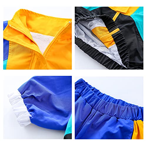 Image of LOLANTA Boys' Girls' Color Block Jacket Track Pants Sets Hip Hop Dance Patchwork Clothes Unisex Streetwear