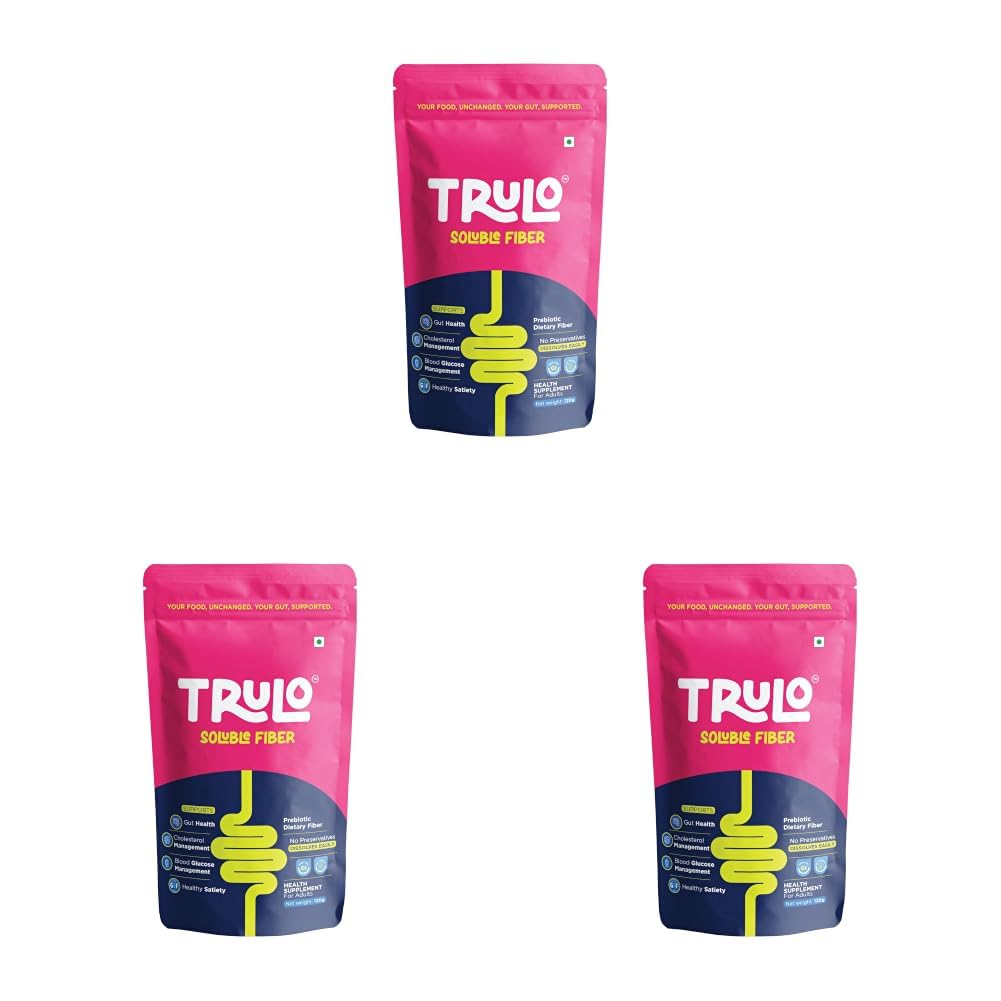Trulo Prebiotic Fiber Supplement Powder – Sunfiber® PHGG | Supports Gut Health, Digestion, Blood Sugar & Cholesterol | Diabetic Friendly | Gluten-Free, Low GI – 120g (Pack of 3)-picture-30