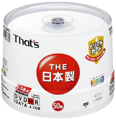 Amazon.co.jp: 太陽誘電製 That's DVD-Rデータ用 16倍速4.7GB