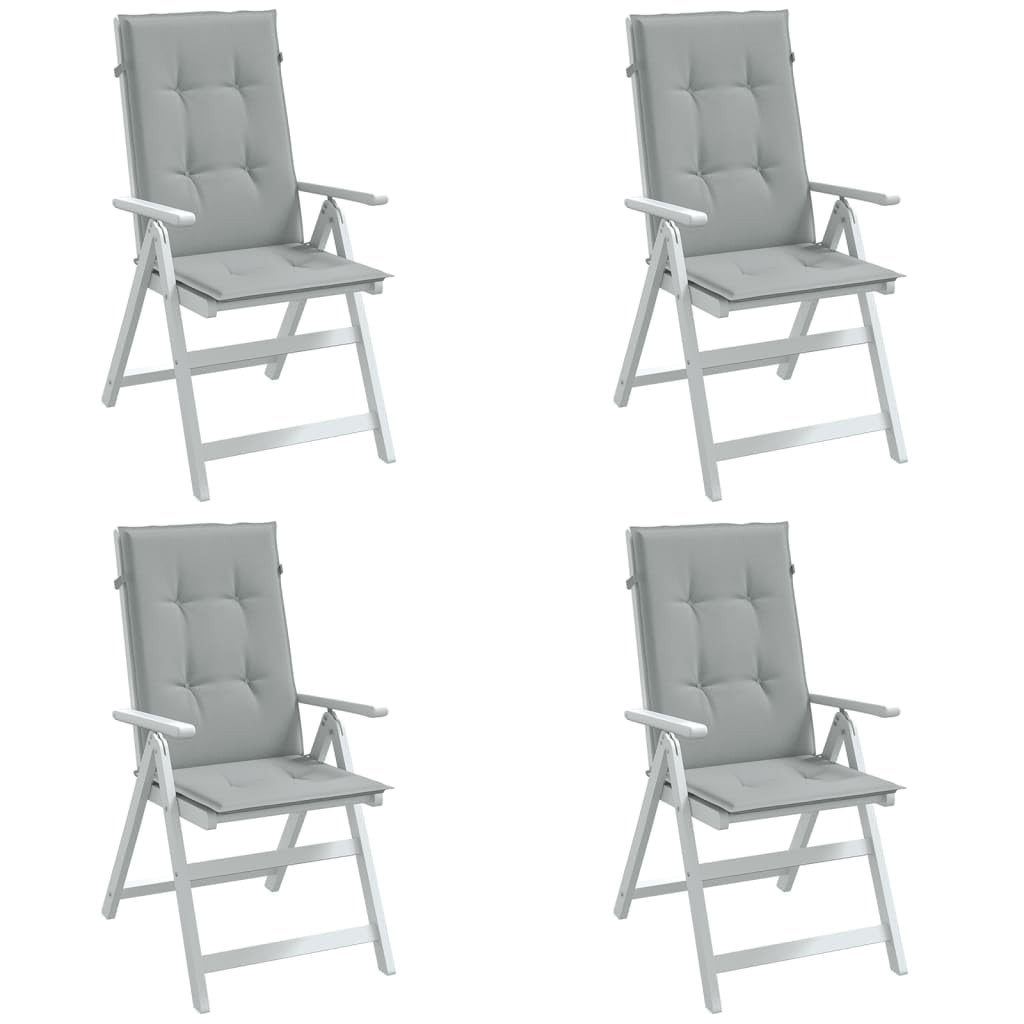 ShGaxin Cojines para Silla Respaldo Alto 4 uds Tela Gris Claro Melange, Cojines para Butacas De Jardin, Cojines Sillas Cocina, Cojines para Sillas De Terraza, Cojin Silla Exterior - 4002413